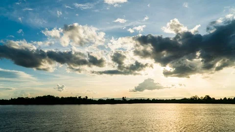 Timelapse colorful dramatic sky with cloud at Sunrise Stock Footage 100282835