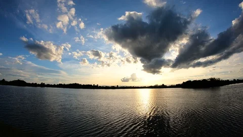 Timelapse colorful dramatic sky with cloud at Sunrise Stock Footage 100283385