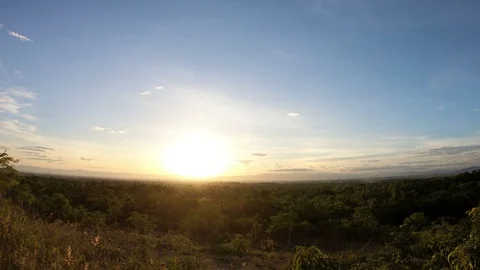 Timelapse colorful dramatic sky with cloud at sunset. Stock Footage 100356978
