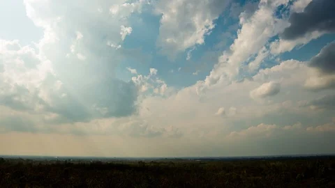 Timelapse colorful dramatic sky with cloud at sunset. Stock Footage 100432437