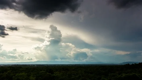 Timelapse colorful dramatic sky with cloud at sunset. Stock Footage 100438421