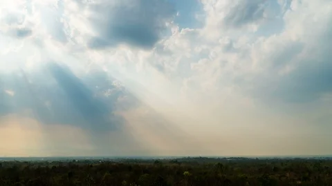 Timelapse colorful dramatic sky with cloud at sunset. Stock Footage 100457491