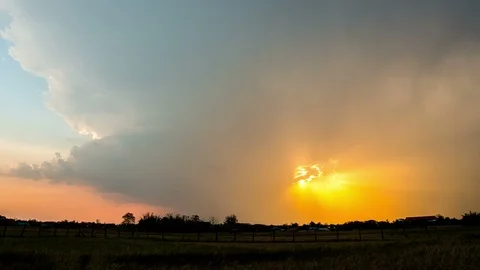 Timelapse colorful dramatic sky with cloud at Sunrise Stock Footage 100618414