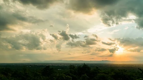 Timelapse colorful dramatic sky with cloud at Sunrise Stock Footage 100622512