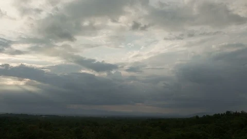 Timelapse colorful dramatic sky with cloud at sunset. Stock Footage 100662608