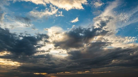 Timelapse colorful dramatic sky with cloud at Sunrise Video stock 100663858