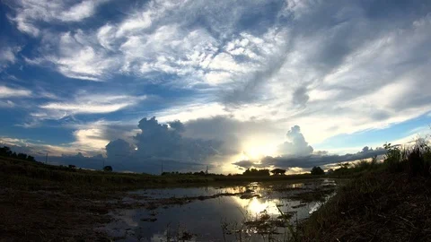 Timelapse colorful dramatic sky with cloud at Sunrise Video stock 100665924