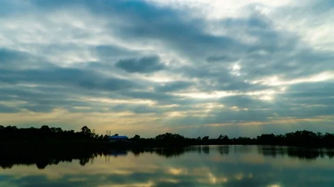 Timelapse colorful dramatic sky with cloud at Sunrise Stock Footage 100666998