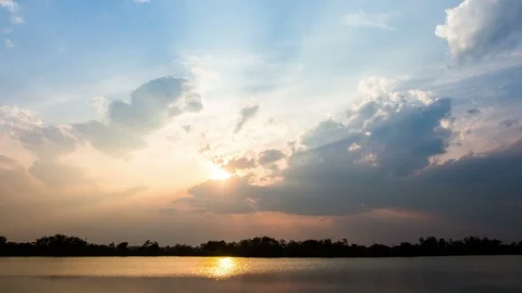Timelapse colorful dramatic sky with cloud at Sunrise Stock Footage 100667420