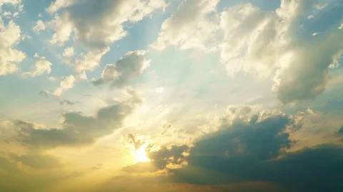 Timelapse colorful dramatic sky with cloud at Sunrise Stock-Footage 100667717