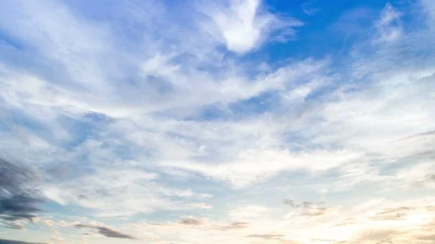 Timelapse colorful dramatic sky with cloud at sunset. Stock Footage 100676847