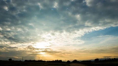 Timelapse colorful dramatic sky with cloud at sunset. Stock Footage 101052959