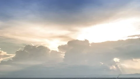 Timelapse colorful dramatic sky with cloud at sunset. Stock Footage 101062195