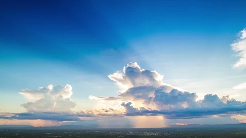 Timelapse colorful dramatic sky with cloud at sunset. Stock Footage 102094809