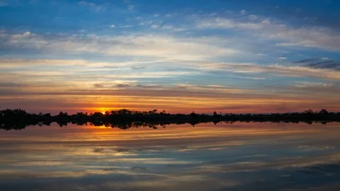 Timelapse colorful dramatic sky with cloud at sunset. Stock Footage 103169544