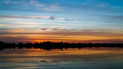 Timelapse colorful dramatic sky with cloud at sunset. Video stock 103170557