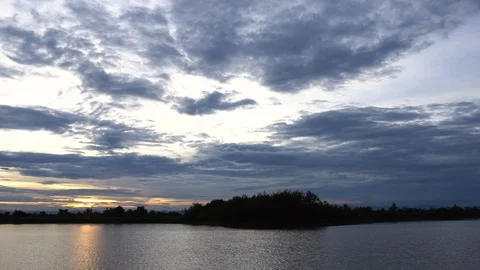 Timelapse colorful dramatic sky with cloud at sunset. Stock Footage 104602726