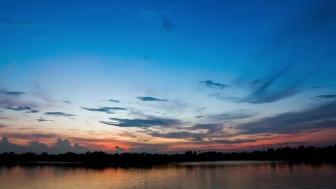 Timelapse colorful dramatic sky with cloud at Sunrise Stock Footage 123098844