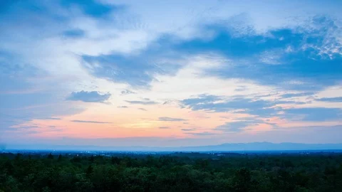 Timelapse colorful dramatic sky with cloud at Sunrise Stock Footage 123099005