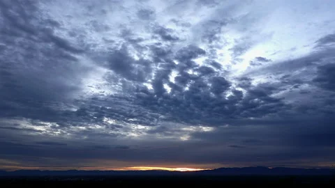 Timelapse colorful dramatic sky with cloud at Sunrise Stock Footage 155543909