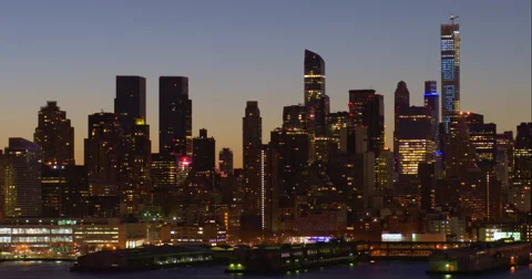Timelapse of the Columbus Circle area of the midtown Manhattan skyline Stock Footage 51236295