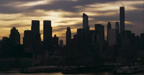 Timelapse of the Columbus Circle area of the midtown Manhattan skyline Stock Footage 51236574