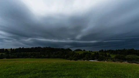 Timelapse of the comming thunderstorm over the mountains Stock Footage 301426363