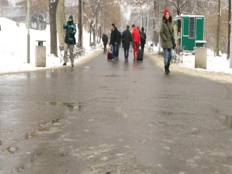 Timelapse Commuters Crowd Of People Walking in Prague Stock Footage 74195605