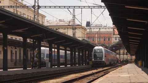 Timelapse of Commutors at Train Station, Prague Stock Footage 93288672