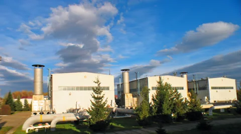 Timelapse Of Compressor Station With Slider Stock Footage 39143097