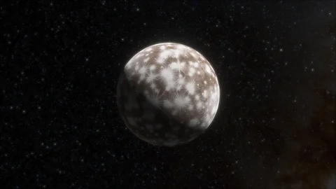 Timelapse of computer generated icy planet in outer space Stock Footage 116785640