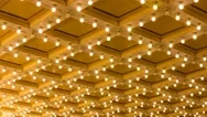 Timelapse Of Concert Hall Blinking Ceiling Vintage Marquee Lights Uhd 4K Stock Footage
