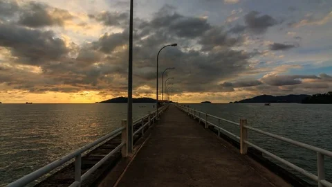 Timelapse at Concrete jetty 動画素材 77785261