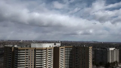 Timelapse - Condo Buildings and Clouds. Stock Footage 74282709