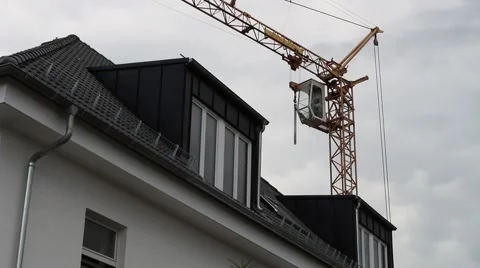 Timelapse Construction Area with crane Stock Footage 64228451