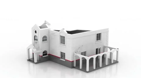 Timelapse of construction of the house. The animation building. Stock Footage 55159046
