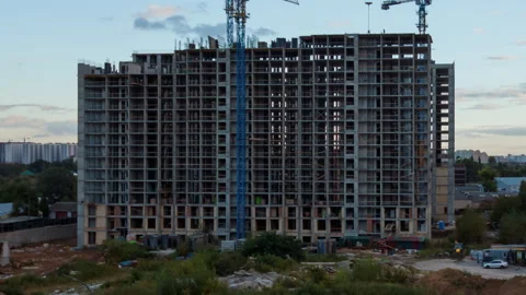 Timelapse Construction of Modern Apartment Building Video stock 322774532