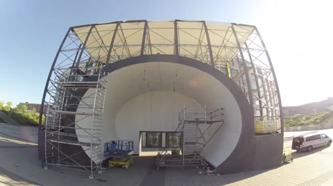 Timelapse construction of an outside structure Stock Footage 61019918