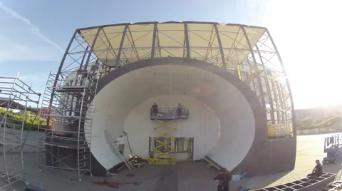 Timelapse construction of an outside structure Stock Footage 61019996