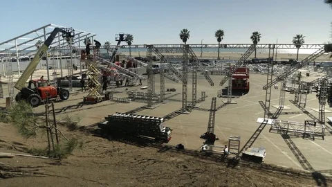 Timelapse of construction of a pavilion Stock Footage 70851120