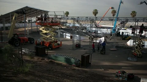 Timelapse of construction of a pavilion Stock Footage 70859925