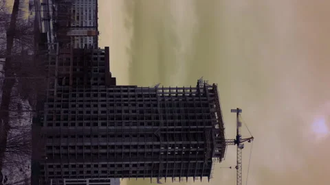 Timelapse construction of a residential building Stock Footage 142060663