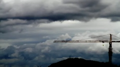Timelapse of construction site against storm clouds Stock Footage 11862701