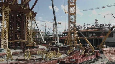 Timelapse of Construction site in  Astana Stock Footage 59559758