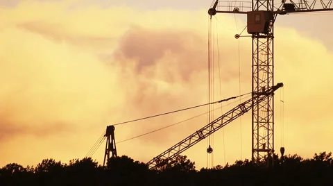 Timelapse of the construction site during sunset Vidéo 921294