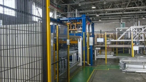 Timelapse Container Frames Transported by Conveyor Stock Footage 79661875