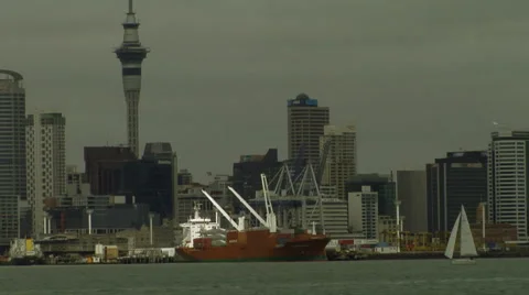 Timelapse container ship passing camera Stock Footage 43774744