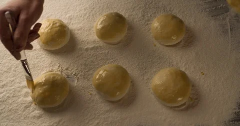 Timelapse coocking pies cakes top view 4K video Stock Footage 102619632