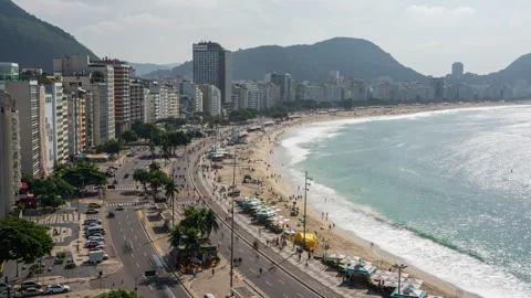 Timelapse from the Copacabana beach in Rio de Janeiro Stock Footage 341980140