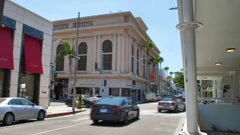 Timelapse of a Corner In Beverly Hills Stock Footage 203013265